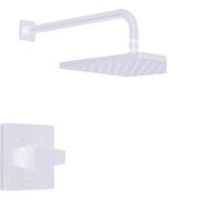 Delta Faucet Modern Raincan - Kit de válvula de ducha cuadrada de una sola función, níquel cepillado, juego de grifo de ducha, cabezal de ducha de lluvia, protector de puntos inoxidable T14268-SP-PP