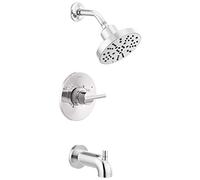 Delta Faucet Nicoli Serie 14 - Kit de molduras de ducha y bañera de un solo mango, grifo de ducha con cabezal de ducha H2Okinetic de 5 pulverizaciones, cromo 144749 (válvula de ducha incluida)