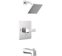 Delta Faucet Velum 14 Series - Juego de grifo cromado de una sola función para bañera y ducha, kit de moldura de válvula, mango de ducha, kit de moldura de ducha Delta T14437 (válvula no incluida)