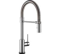 Delta grifo 9659t-ar-dst Trinsic Pro caño sola manija primavera desplegable grifo de la cocina con touch2o tecnología, Arctic inoxidable, 9659T-DST