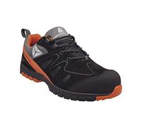Delta Plus BROOKS3NO45 - Zapatos de nobuk, cuero engrasado y malla de nailon, S3 Hro SRC, color negro/naranja, talla 45 EU