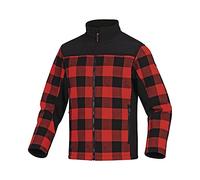 Delta plus Chaqueta de trabajo forro polar algodón poliéster 400 gr Cierre con cremallera antifrío 4 bolsillos diseño cuadros Deltaplus KODIAK, rojo-n