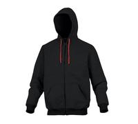 Delta plus - Chaqueta sudadera poliester algodón negro/rojo talla m-