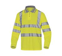Delta Plus METEOJA3X - Polo reflectante de poliéster, talla 3XL, 10 unidades, color amarillo neón