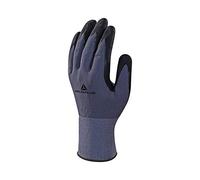 Delta Plus VE726NO11 - Guantes de punto fino en poliamida y elastano, palma de nitrilo/poliuretano, gris/negro, talla 11, 1 par