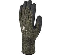 Delta Plus vv731no08 polialgodón/para de aramida de punto Guante, palma con revestimiento de látex, Negro, 08, 60 unidades)