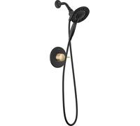 Delta T142855-I Albion - Paquete de ducha multifunción de 1.75 GPM, menos áspero, negro mate/bronce champán