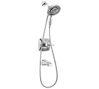 Delta Vesna 14 Series Chrome Bathtub Shower Faucet Set with In2ition 2-in-1 Dual Shower Head with Handheld Spray Combo, Valve Trim Kit, Chrome 144789-I (Valve Included)