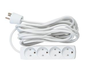 Deltaco 8532126 base múltiple 5 m 4 salidas ac blanco