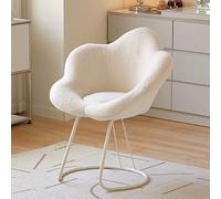DELURA Silla tocador, Silla de Pétalos con Respaldo for Dormitorio de Niñas, Cómoda Giratoria, Silla de Tocador Blanca, Tocador
