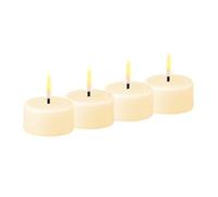 Deluxe Homeart Juego de 4 velas LED sin llama para interiores, con tecnología Real Flame™, funciona con pilas