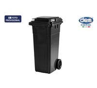 Dem Cubo de basura con tapa 120 Lt. Negro/Azul