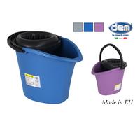 Dem - Cubo Oval 14L con Escurridor Eco Reverse - Sistema de Prensado Eficiente, Almacenamiento Fácil - Resistente y Compacto