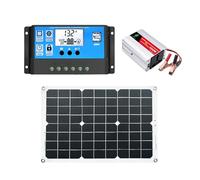 demaxiyad Estación de energía con panel solar - Kit de energía solar | Controlador de carga de 30 A, cargador inversor de onda sinusoidal pura, RV, remolque, , marino, fuera de la red.