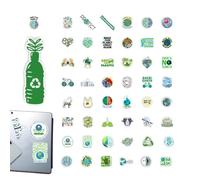 demaxiyad Pegatinas de protección del medio ambiente | 50 pegatinas reutilizables de color verde natural,Suministros únicos de calcomanías para adolescentes para computadoras portátiles, cuadernos,
