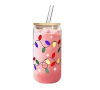 demaxiyad Taza que cambia de color, taza de Navidad que cambia de color, botella de vidrio reutilizable para café , leche, chocolate caliente, , con tapa, popote para niños, hombres y