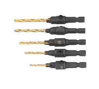 Demeras Kit de Brocas Avellanadoras, 5 Piezas de Acero de Alta Velocidad para Carpintería, Fácil Instalación para Varios Tipos de Madera