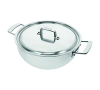 Demeyere Essential 5 - Cacerola con tapa de acero inoxidable de 5 capas de fácil cuidado para inducción y horno, 24 cm
