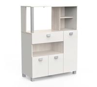 Miroytengo Mueble Auxiliar de Cocina de suelo con Cajones y Compartimentos en Color Blanco Mate 132x99cm White/ wood -