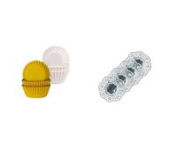 Demmler Cápsula de bombones, moldes para bombones, colores surtidos y blancos, juego de 2 unidades, 350 unidades, tamaño: 2,6 x 1,6 cm, incluye 4 tapetes plateados, fabricado en Alemania