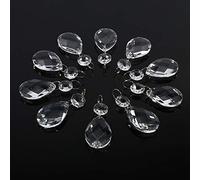 Denash 10 Uds K9 Prismas de Cristal Forma de Gota de Agua Lámpara Colgante Facetada Pieza de Lámpara DIY Accesorios de Gotas Colgantes