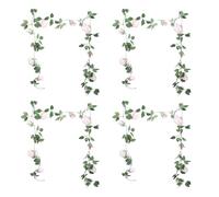 Denash "Guirnalda de Flores Artificiales de Vid de Rosas Artificiales, 9 Cabezas de 2,4 M, Vid de Rosas de Seda Flexible para Decoración de Bodas, Fiestas y Jardines, 4 Piezas con Hojas Verdes