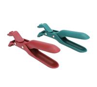 Denash Juego de 2 Pinzas para Cuencos Antiescaldaduras, Soporte para Platos a Prueba de Calor con Mango Antideslizante, Clip para Platos Calientes para Cocina, Rojo y Verde