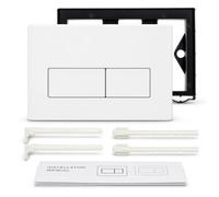 Dengthrive Placa de pulsador oculta Compatible con Geberit Sigma 01 20 30 | Placa de pulsador para inodoro con marco de montaje y tornillos para piezas de repuesto UP300 UP320 (blanco)