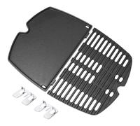 Denmay 7644 Parrilla de hierro fundido de 43,2 x 32 cm, piezas de repuesto para Weber Q100, Q1000, Q120, Q1200, Q140, Q1400, parrilla de gas, plancha de hierro fundido para Weber Q100, Q1000 Serie, 2