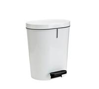 Denox Cubo de Basura con Pedal, Aro Sujección de Bolsa y Capacidad 25L, con un Diseño Compacto y Funcional. Color Blanco