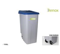 Denox Cubo de basura reciclaje 110L abierto azul