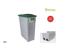 Denox Cubo de Basura Reciclaje 65L Abierto Verde