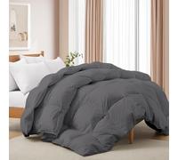 Deodar Edredón de Plumas Cama 135/150 Todas Estaciones 2 Personas, Relleno Pluma y Plumón de Ganso 420 GR/m², Funda Nórdica 100% Algodón, Lavar, Öko-Tex y RDS (Gris Oscuro, 220x240cm)
