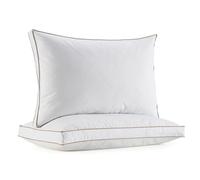 Deodar Juego de 2 Almohadas de plumón 50x75x5cm, Almohadas de Plumas con Funda 100% algodón, Transpirables, hipoalergénicas, Lavables, con certificación Öko-Tex y RDS