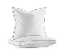Deodar Juego de 2 Almohadas de plumón 65x65x5cm, Almohadas de Plumas con Funda 100% algodón, Transpirables, hipoalergénicas, Lavables, con certificación Öko-Tex y RDS