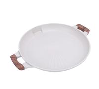 Deosdum Sartén Redonda para Parrilla de Barbacoa Maifanite, Calentamiento | Estilo Coreano, Núcleo de Aleación de Aluminio Ligero, Alta Resistencia Al Calor, Portátil para Uso en Camping o cocina.