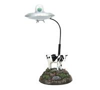 Department 56 Village Collection Accessories - Figura Animada de ovni y Vaca, 9.4 Pulgadas, Multicolor