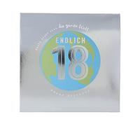 Depesche 0011694-002 - Tarjeta de felicitación para cumpleaños número 18 (15,5 x 15,5 cm), diseño con texto en alemán