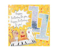 Depesche 11515-021 - Tarjeta de cumpleaños con número 11 (15,5 x 15,5 cm), diseño con texto en el interior