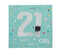 Depesche 11515-033 - Tarjeta de cumpleaños con número 21º (15,5 x 15,5 cm), diseño con texto en el interior