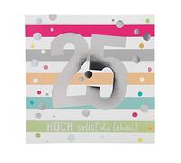 Depesche 11515-034 - Tarjeta de cumpleaños con número 25 (15,5 x 15,5 cm), diseño con texto en el interior