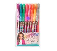 Depesche Rotuladores de gel TOPModel 12192 – 8 colores arcoíris con purpurina, estuche transparente