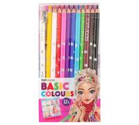 Depesche 12216 TOPModel-Juego básico de lápices 12 Colores en Estuche, con sacapuntas y Cuaderno, Colorear en la Escuela y Durante el Tiempo Libre, Multicolor
