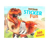 Depesche 12408 Dino World Sticker Fun - Libro de pegatinas con 24 coloridas páginas de fondo para diseñar tú mismo, incluye 250 pegatinas