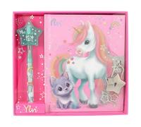 Depesche 12709 Ylvi - Agenda en Rosa, con Motivo de Unicornio y Cierre de Estrella, Libro con páginas bellamente ilustradas y lápiz Secreto