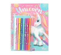 Depesche 12930 Ylvi - Set de Libro para Colorear con 30 páginas Dobles para Crear Motivos de maquetas, Incl. 7 rotuladores de Punta de Fibra y rotulador mágico