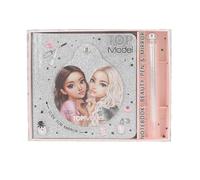 Depesche 13174 TOPModel Beauty - cuaderno en plata brillante, con motivo de modelo, in olígrafos, páginas rayadas y espejo