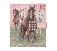 Depesche 13236 Miss Melody - Agenda con código numérico y sonido, libro en rosa y verde, con motivo de caballo y 80 páginas rayadas e ilustradas a color