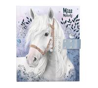 Depesche 13237 Miss Melody - Agenda con código numérico y Sonido, Libro en Azul y Morado, con Motivo de Caballo y 80 páginas rayadas e ilustradas a Color
