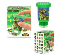 Depesche 13349 Dino World Sticker Stamper - Juego de Pegatinas para Estampar Pegatinas de Dinosaurios, Incluye Sello y 160 Pegatinas